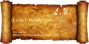 Loibl Urbána névjegykártya